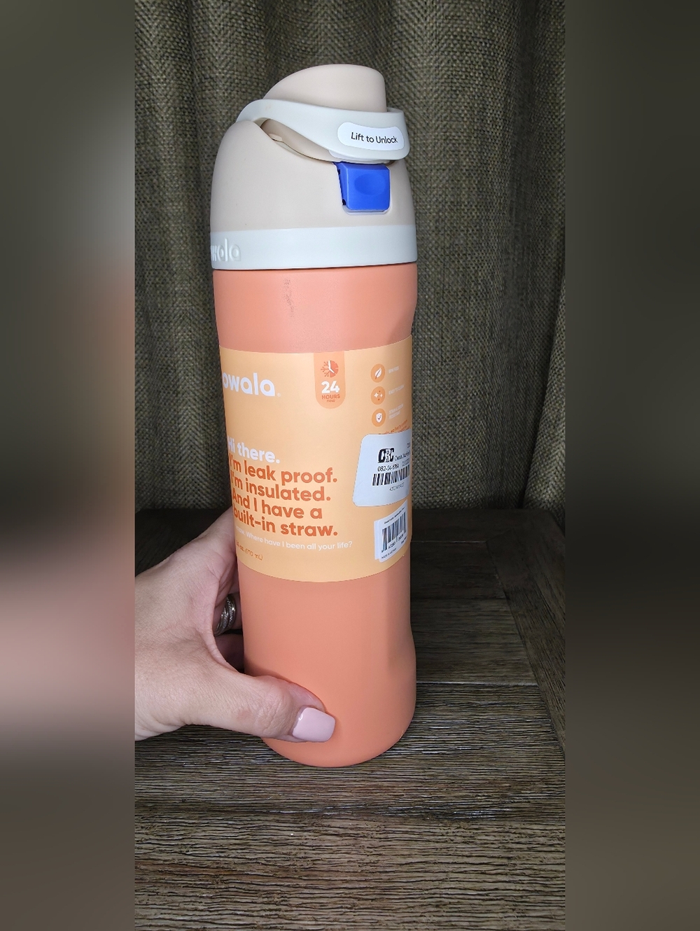 Owala Peach Insulated Water Bottle with Straw - 24 oz - Picture 2 of 3